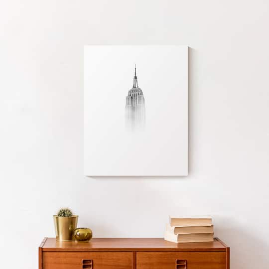 Empire State Building In Fog 16" x 20" Canvas Wall Art